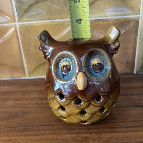 Vintage Momentum Ceramic Owl Candle Tea Light Candle Holder - Picture 7 of 8